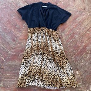 Bundle 3 for 50% off 1980s-90s Does 1950s Dress with Leopard Print Skirt